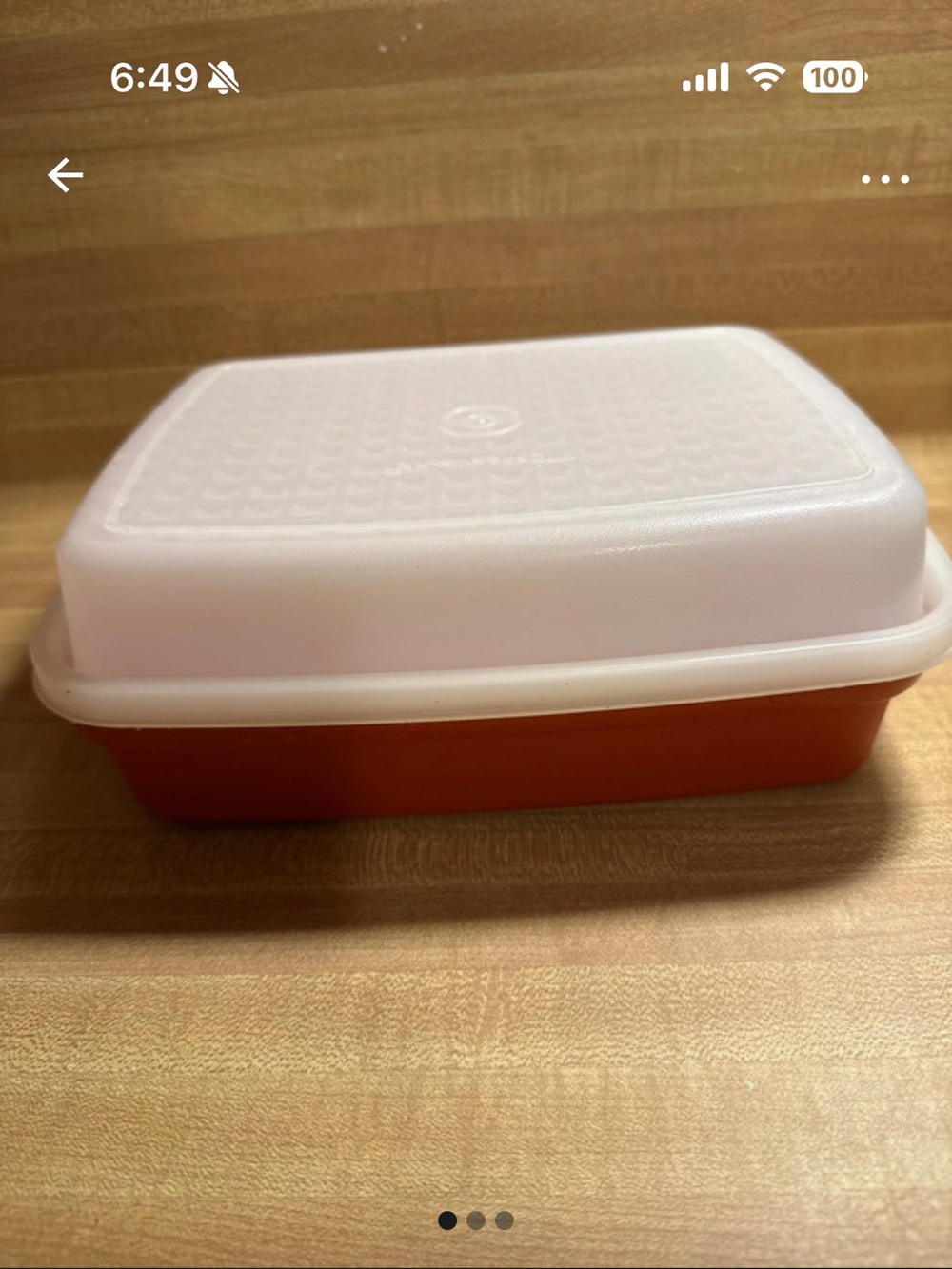 Tupperware Orange Marinating Container with White Lid